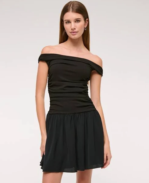 Abercrombie & Fitch Off-the-Shoulder Ruched Mini Dress for Women
