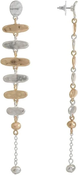 Bella Uno Women's Two-Tone Long Dangle Earrings