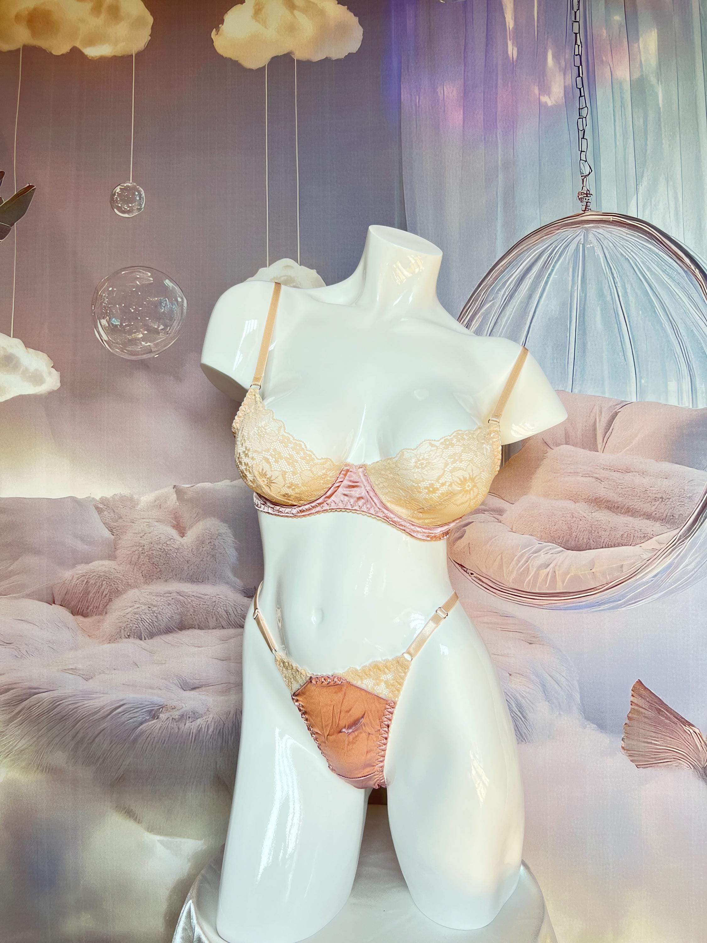 Floral Embroidered Lace Lingerie Set - Wedding & Honeymoon Gift