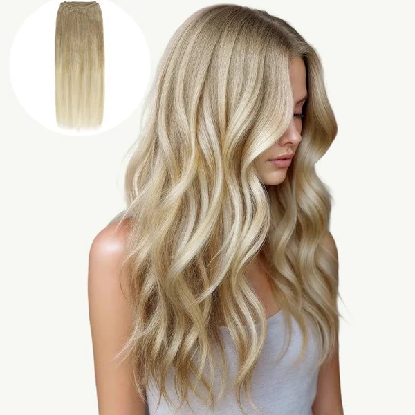 GOO GOO Human Hair Weft Hair Extensions, 14"-22" Sew In, 20" Length, 100g Weight