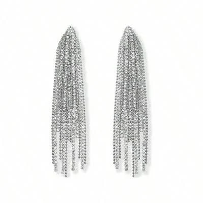 Long Hypoallergenic Earrings with Simulated Diamond