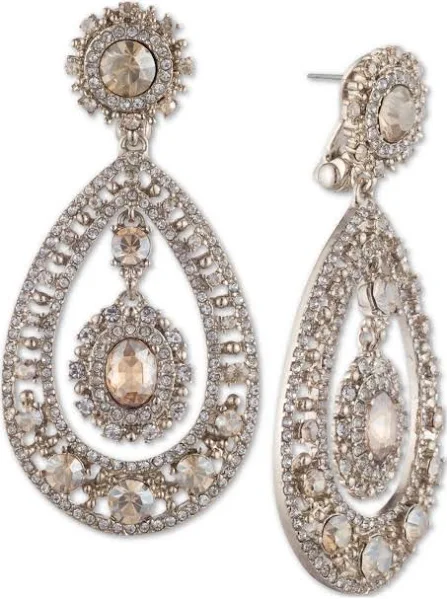 Marchesa Crystal Filigree Chandelier Earrings