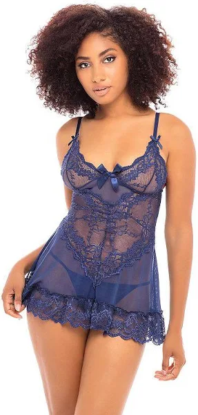 Oh La La Cheri Bridal Valentine Lace Babydoll with G-String