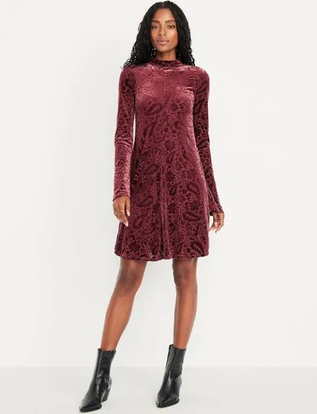 Old Navy Women's Velour Mini Dress with Long Sleeves