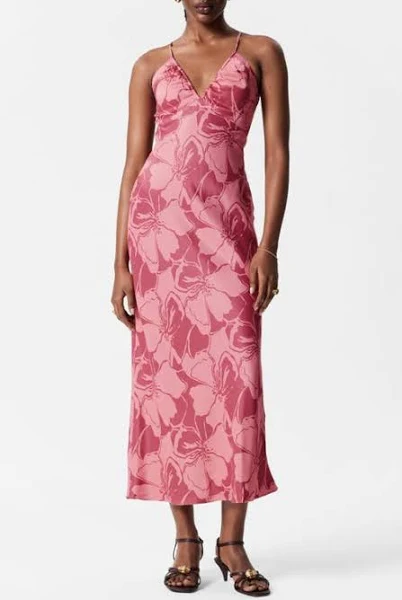 & Other Stories Maxi Satin Slipdress with Print