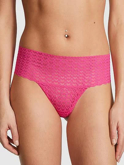 Pink Wink Wide-Waist Thong Panty, Pink, Size S