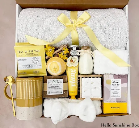 Self Care Gift Box with Blanket, Spa, and Gourmet Treats