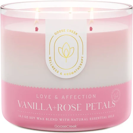 Vanilla & Rose Petals Aromatherapy Large 3-Wick Scented Candle by Goose Creek Candle