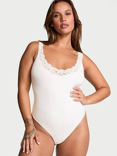 Victoria's Secret Lace Scoop Bodysuit for Women