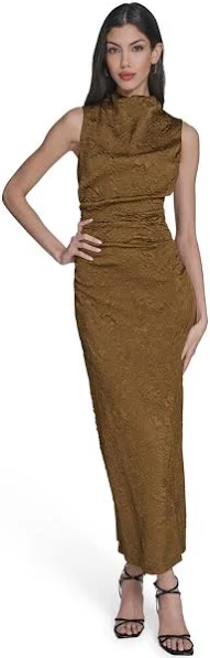 Vince Camuto Women's Cowl Neck Bodycon Dress with Ruche Waist