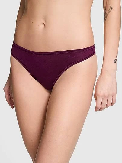 Women's Cotton High-Leg Thong Panty