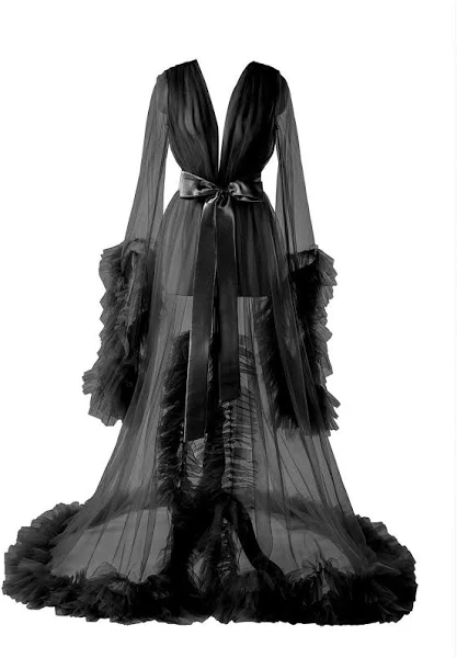 Women's Illusion Tulle Bridal Robe Wedding Scarf