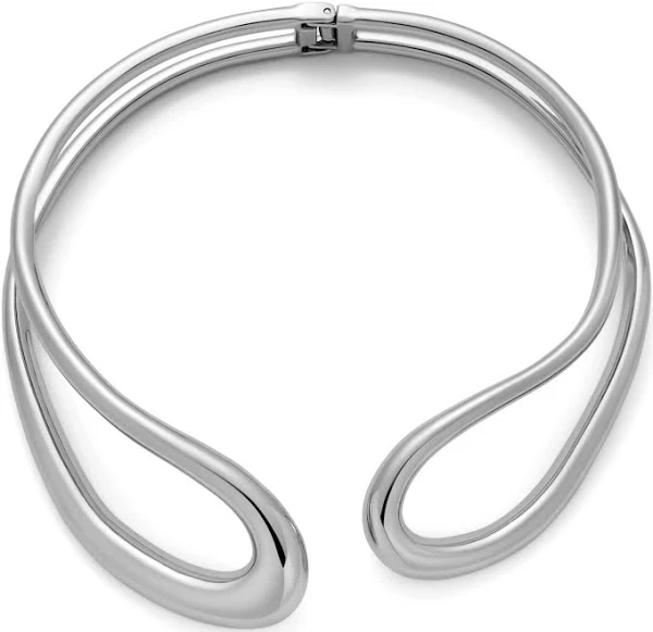 Women's Teardrop Metal Choker Necklace with Double Layer