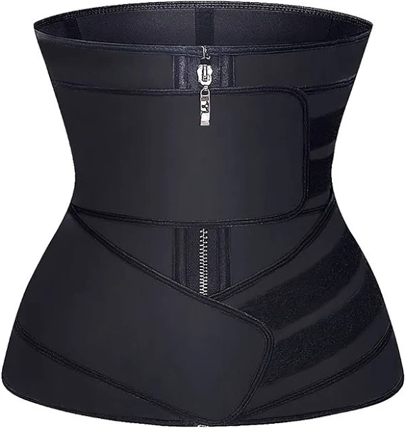 Yianna Latex Waist Trainer for Women with Zipper and Two Straps